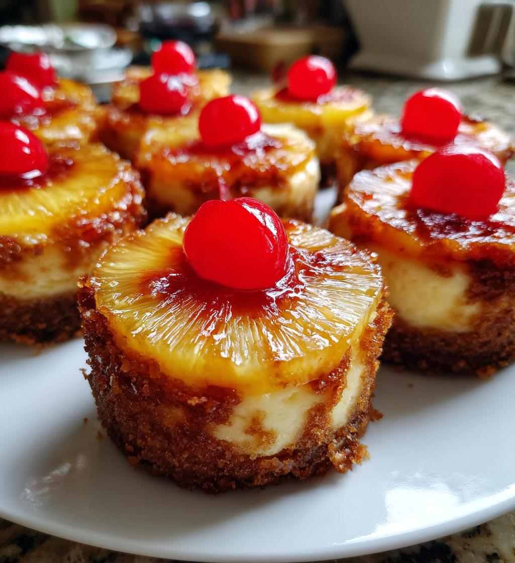 mini pineapple upside down cheesecakes are delicious - detail 1