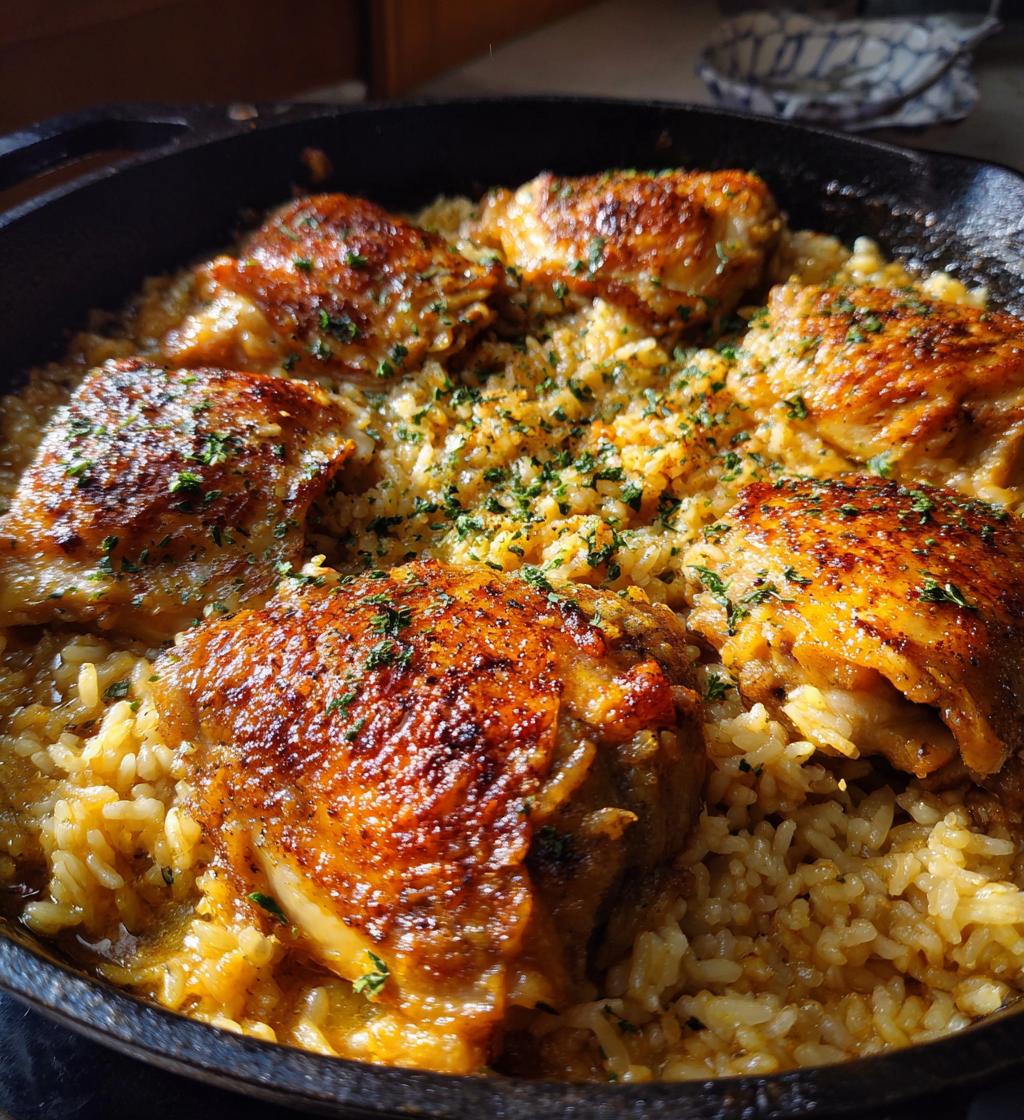 oven baked chicken and rice is a delicious meal