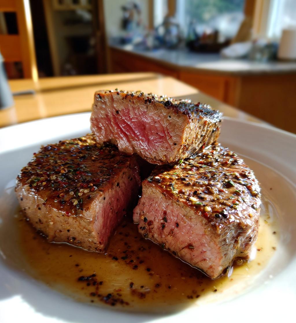 peppercorn steak is a delicious dinner choice
