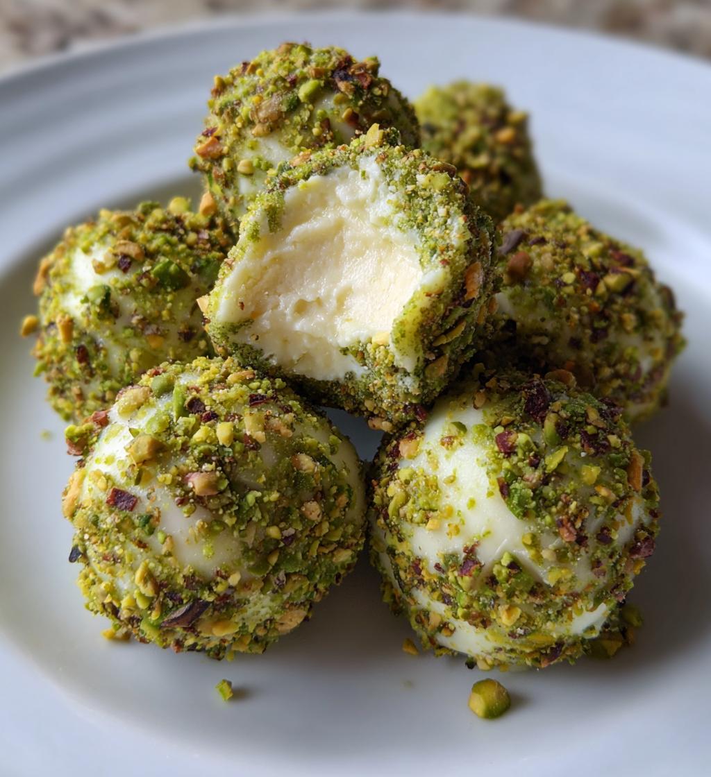 pistachio white chocolate truffles recipe - detail 1