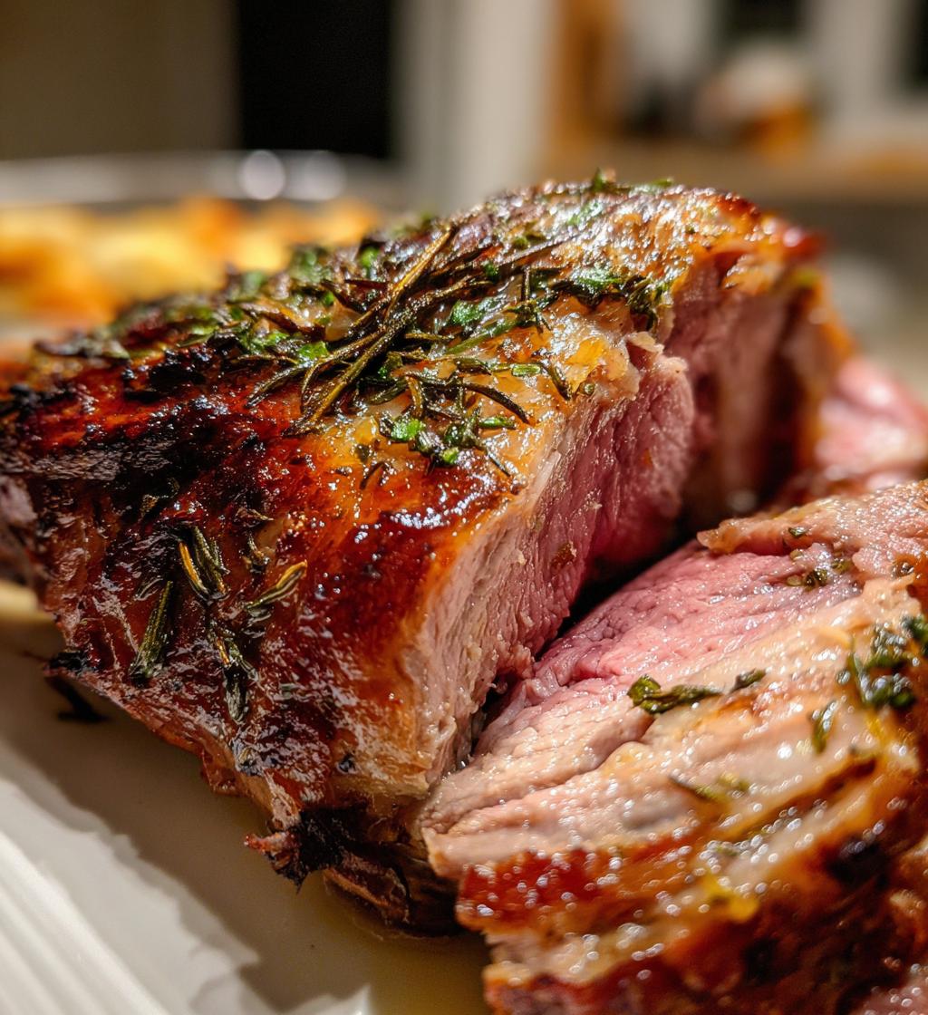 roasted leg of lamb is a delicious holiday dish - detail 1