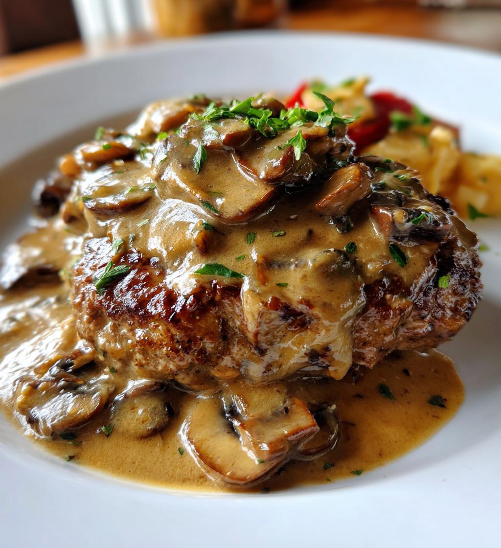 salisbury steak with mushroom gravy is a classic dish