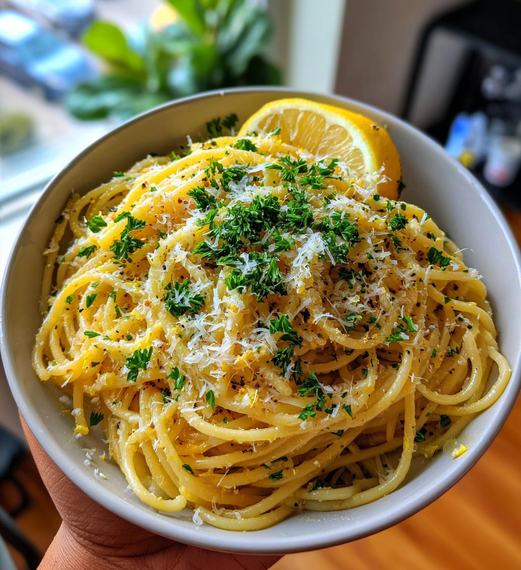 simple lemon parmesan pasta is a quick tasty dish - detail 1