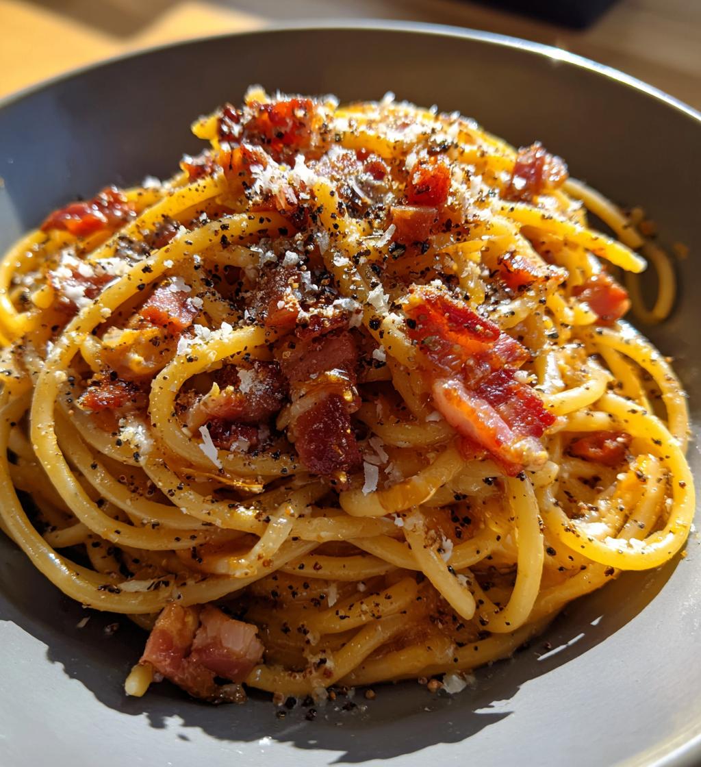 spaghetti alla gricia is a classic italian dish - detail 1