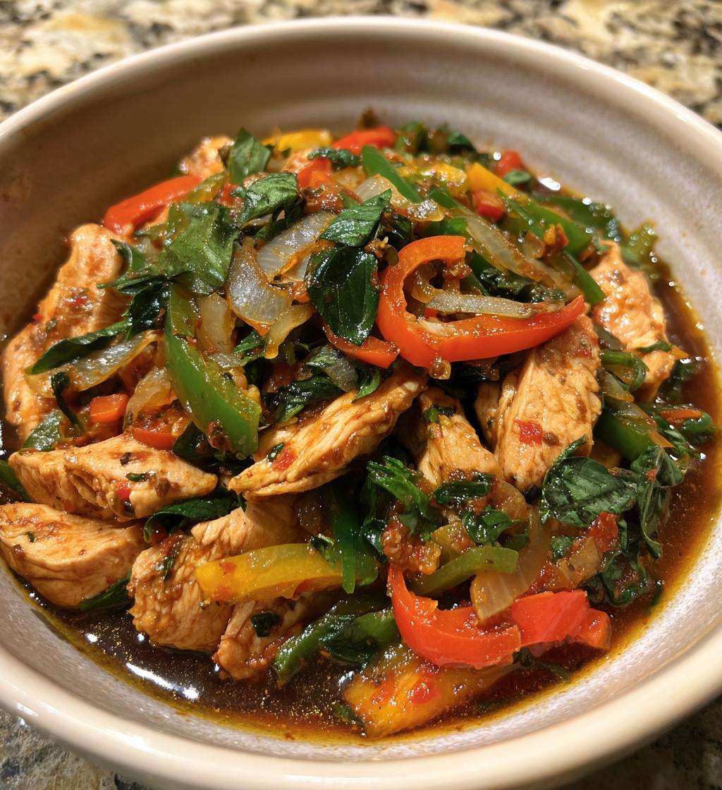 thai basil chicken recipe - detail 1