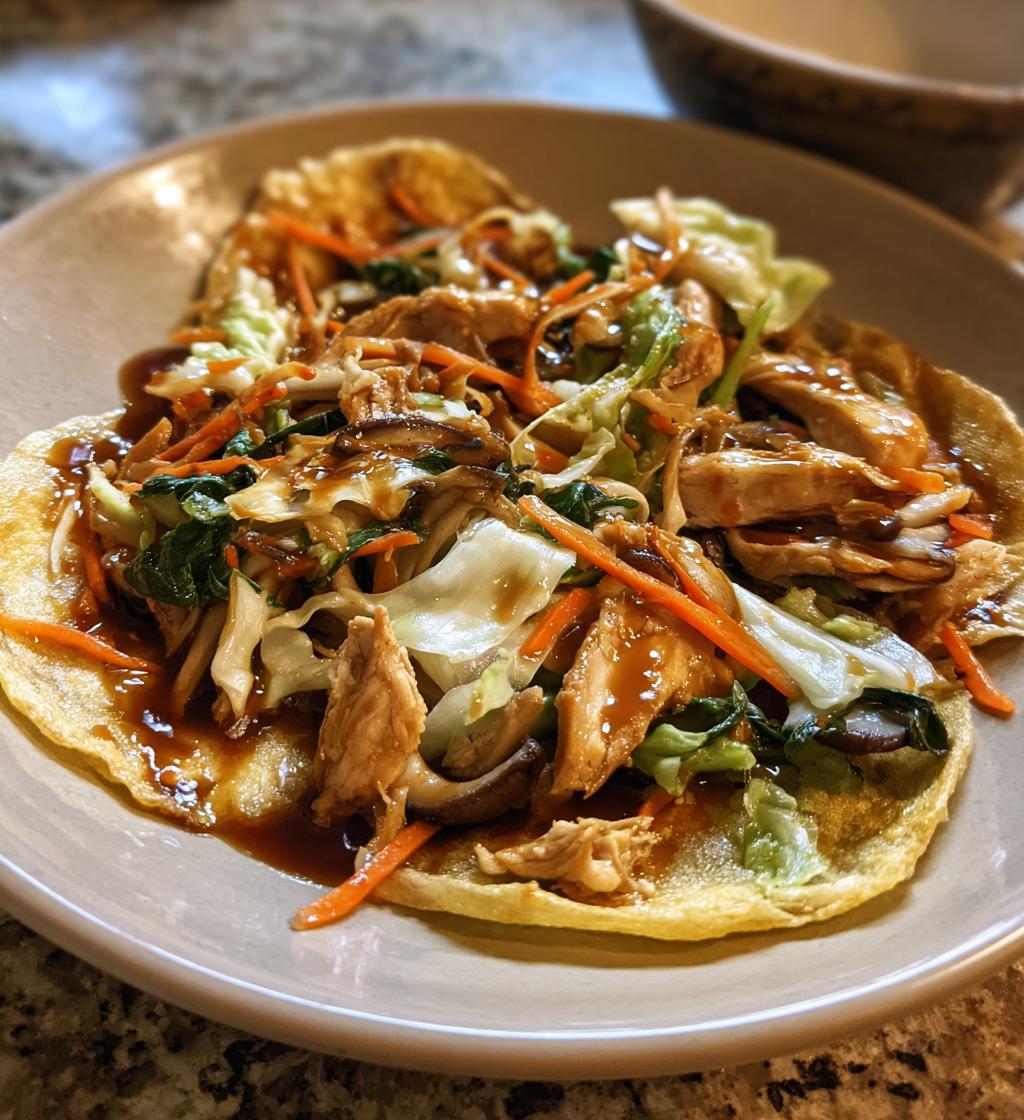 a cozy take on classic moo shu chicken
