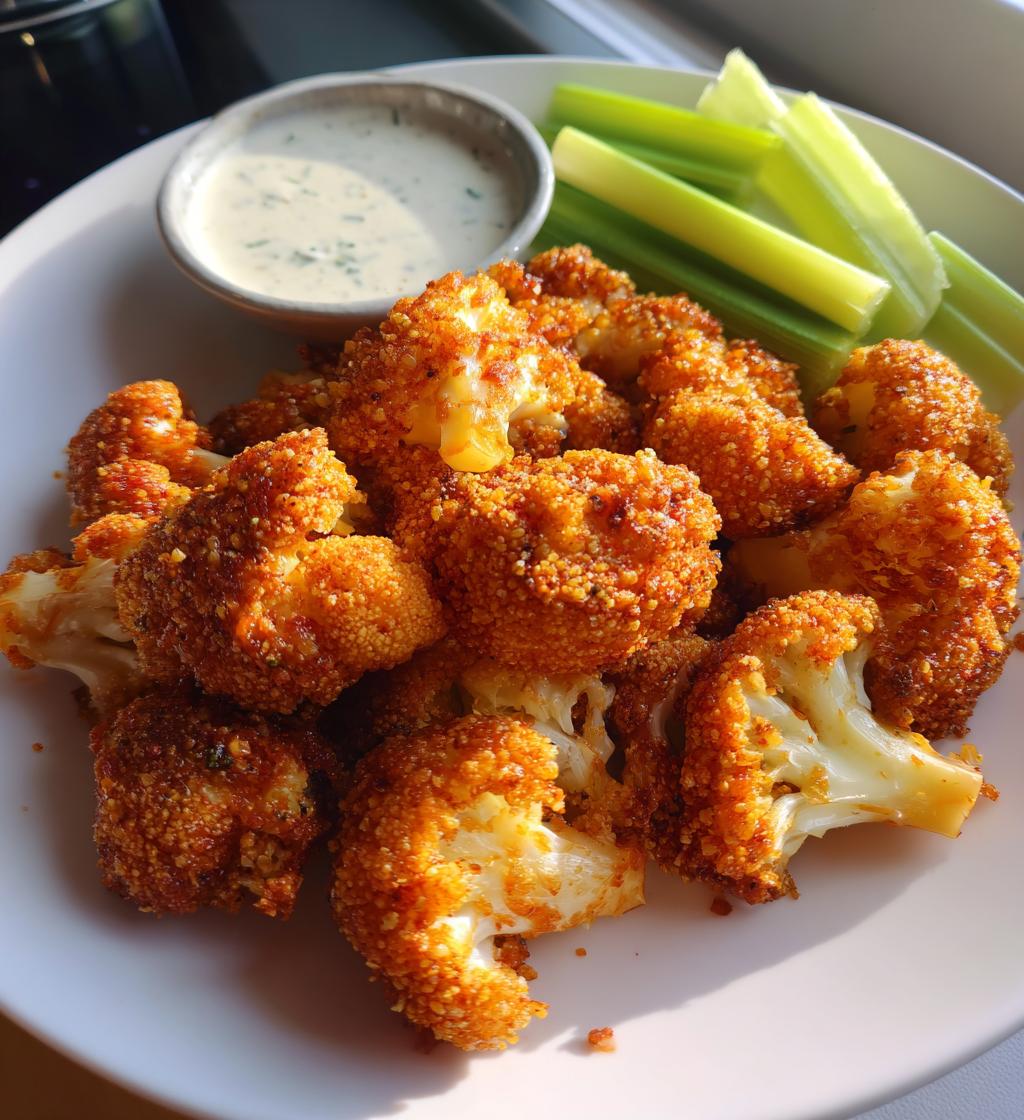 air fryer cauliflower buffalo wings - detail 1