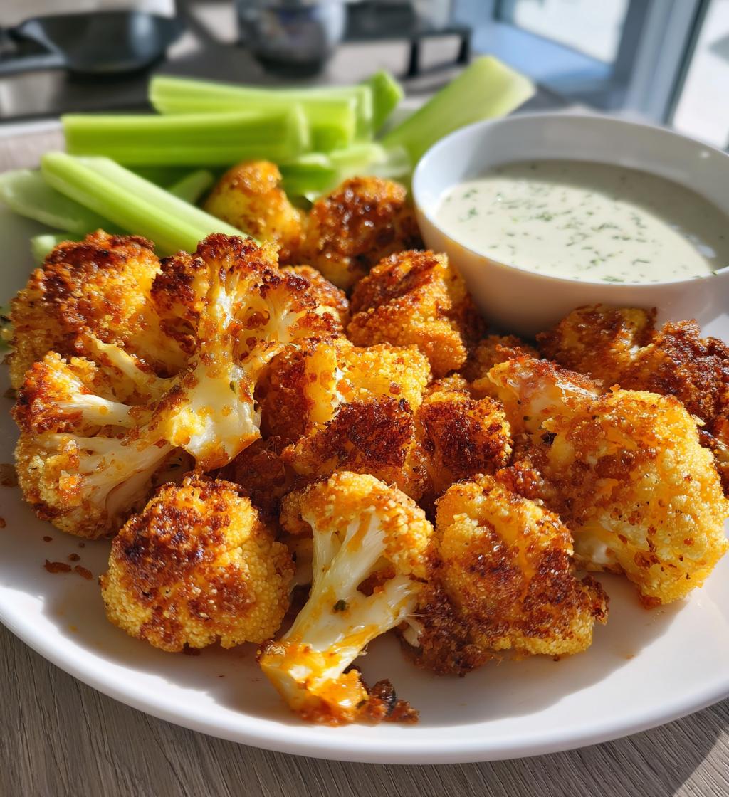 air fryer cauliflower buffalo wings