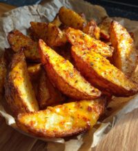 air fryer cheesy potato wedges