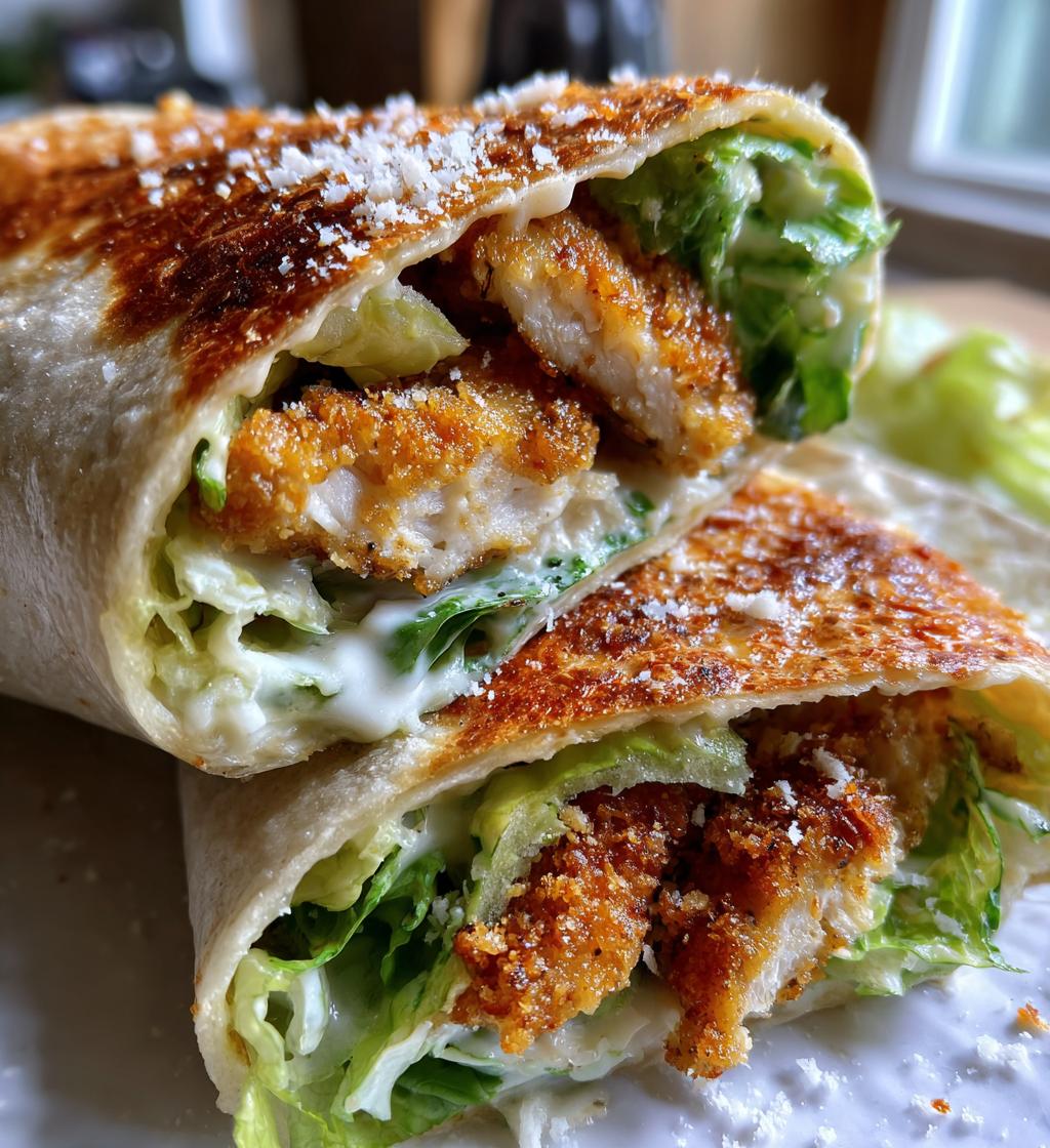 air fryer crispy chicken caesar wraps - detail 1