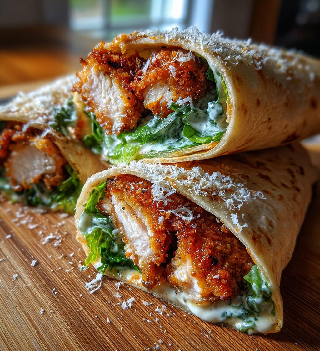 air fryer crispy chicken caesar wraps