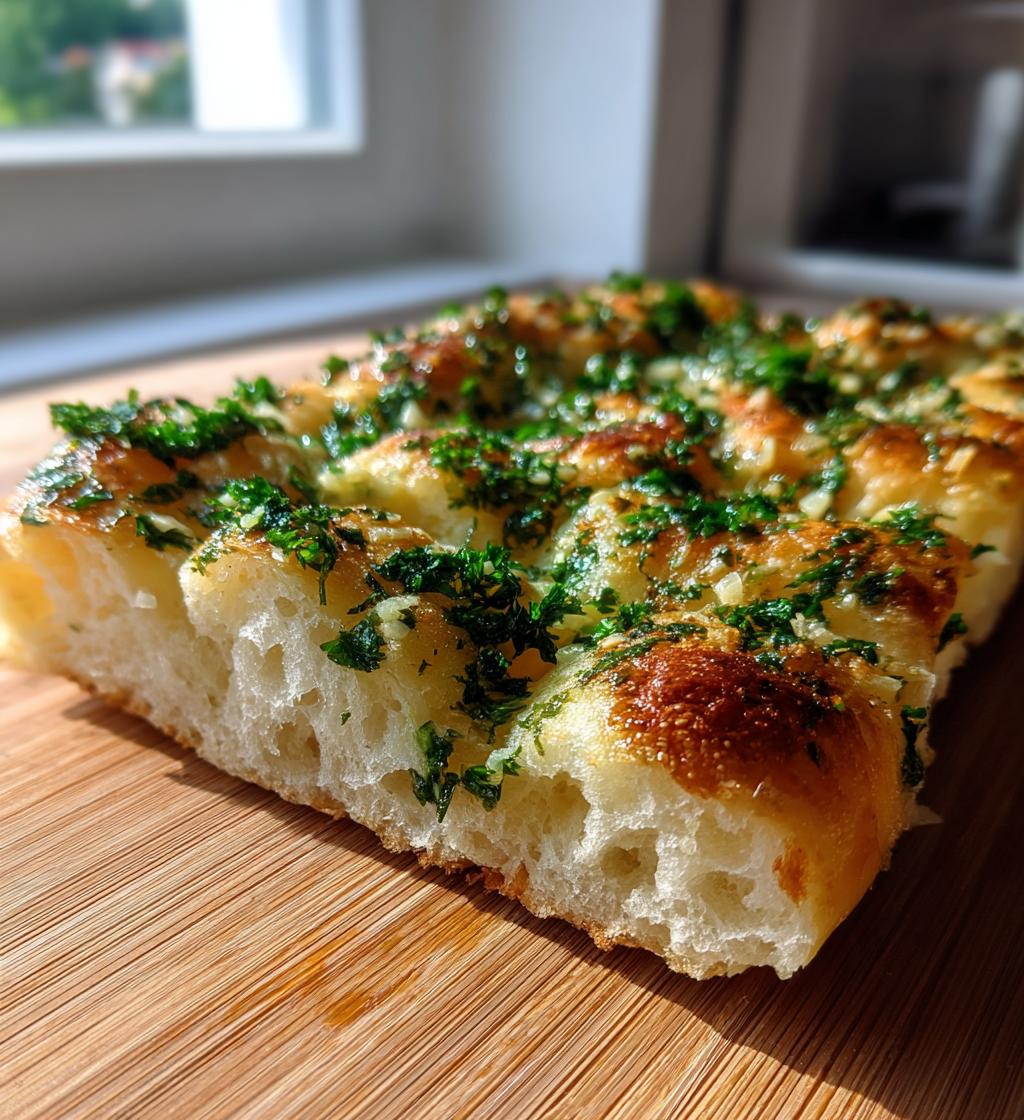 air fryer garlic flatbread - detail 1