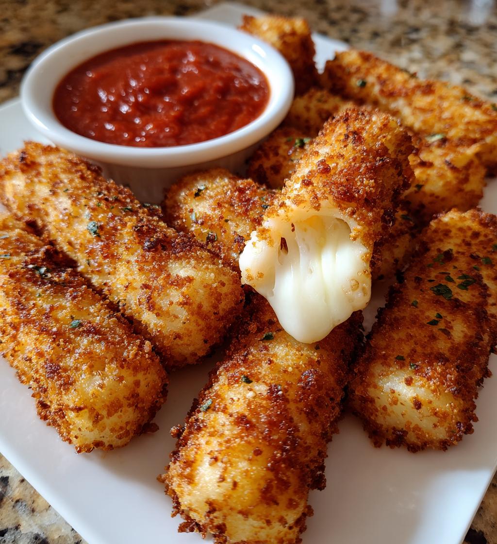 air fryer mozzarella sticks - detail 1