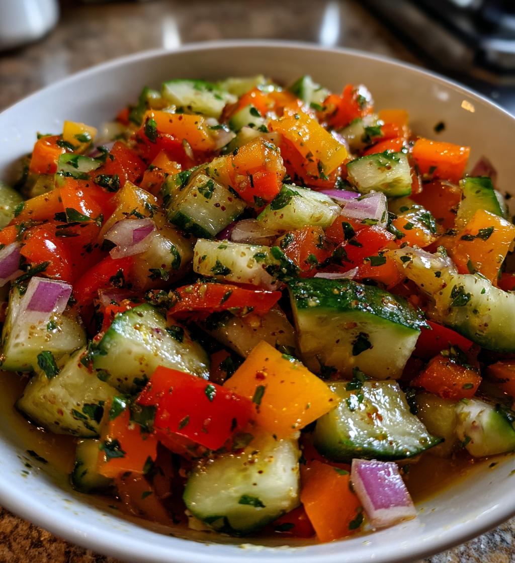 amazing viral cucumber pepper salad - detail 1