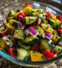 amazing viral cucumber pepper salad