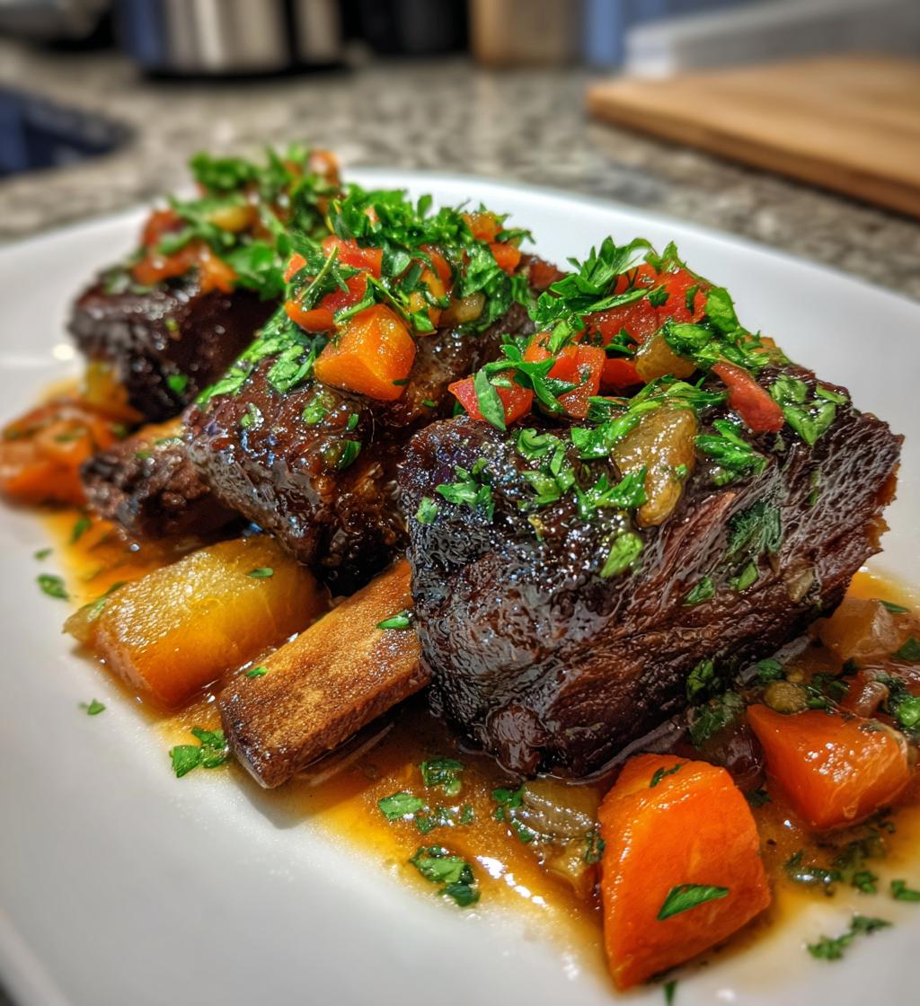 apple cider braised short ribs - detail 1
