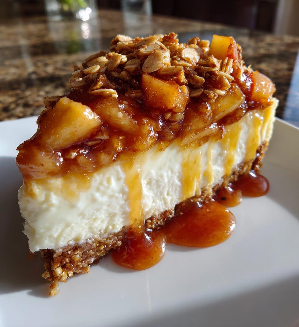 apple crisp cheesecake delight - detail 1