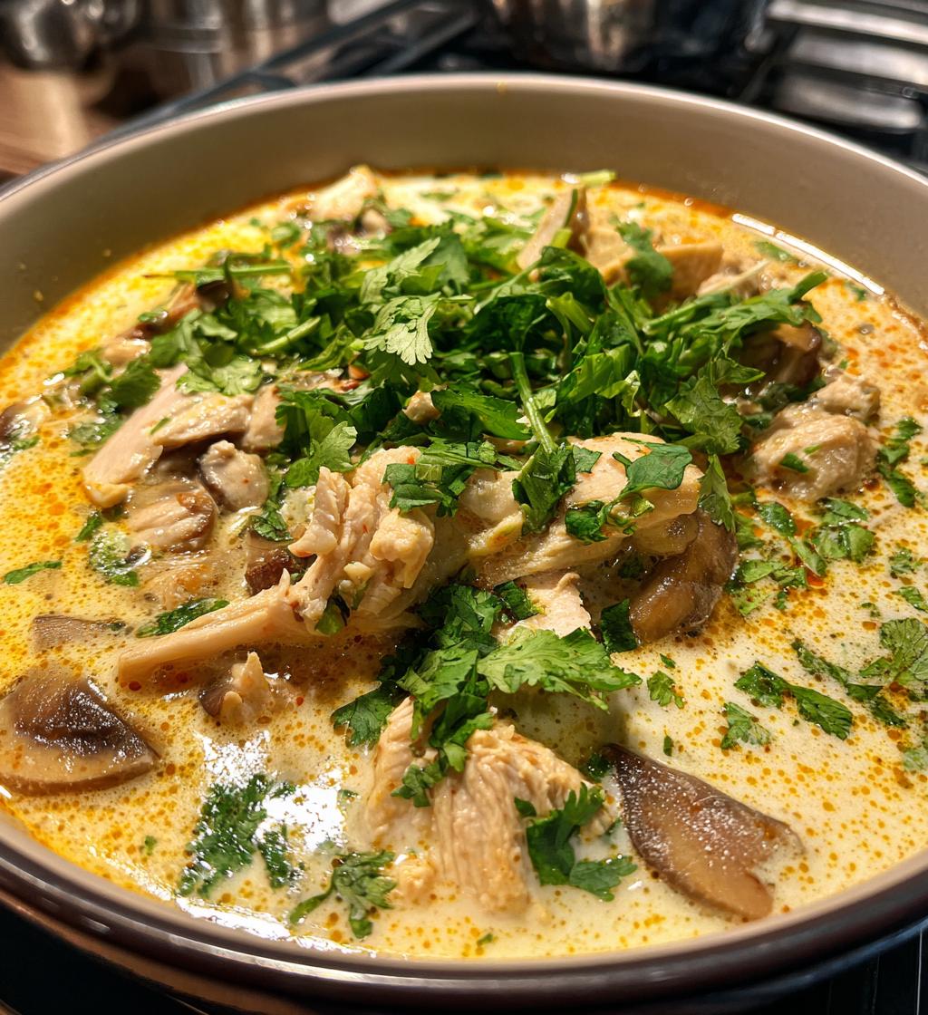 authentic tom kha gai soup - detail 1