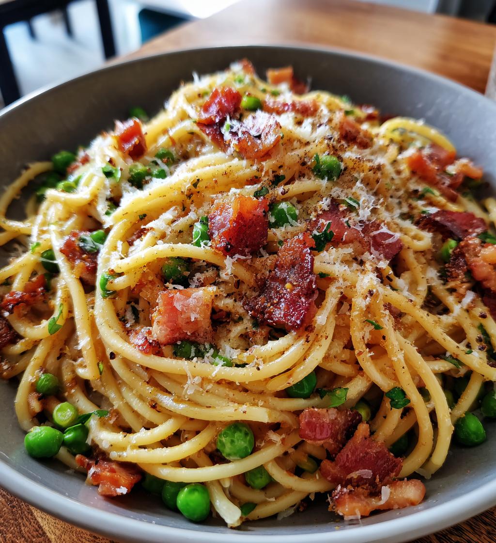 bacon and pea pasta