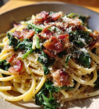 bacon and spinach pasta