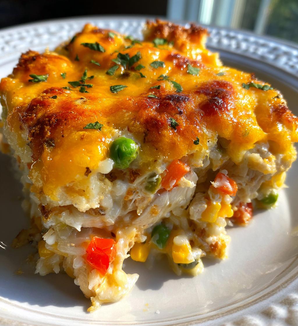 baked cheesy chicken casserole - detail 1
