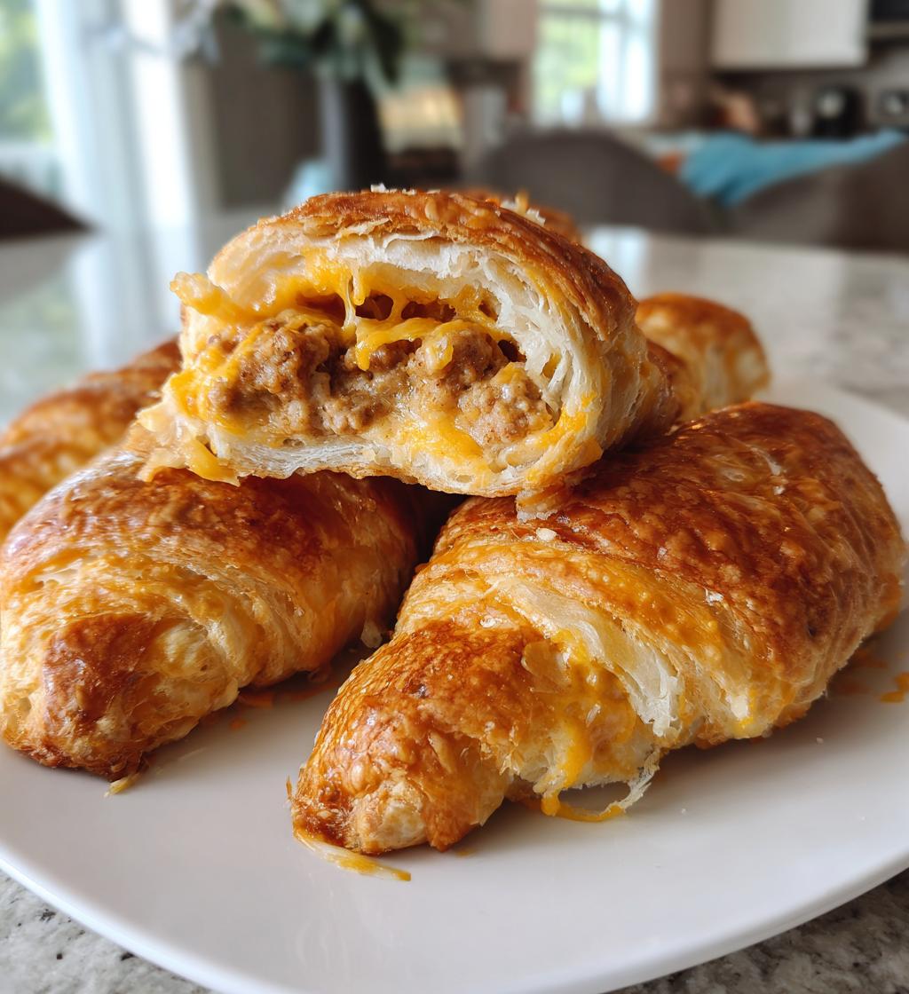 baked sausage cream cheese crescents - detail 1