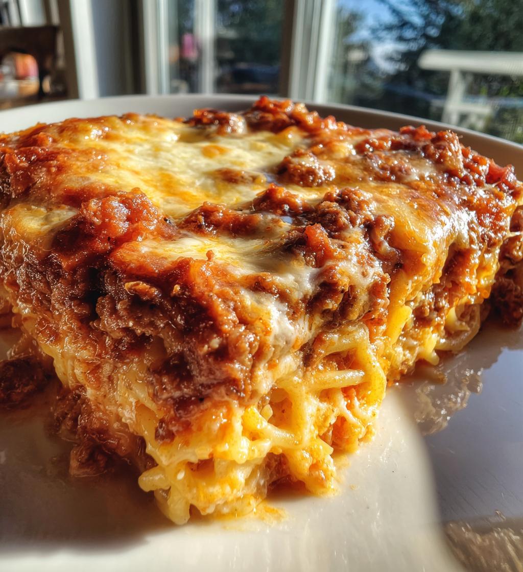 baked spaghetti casserole - detail 1