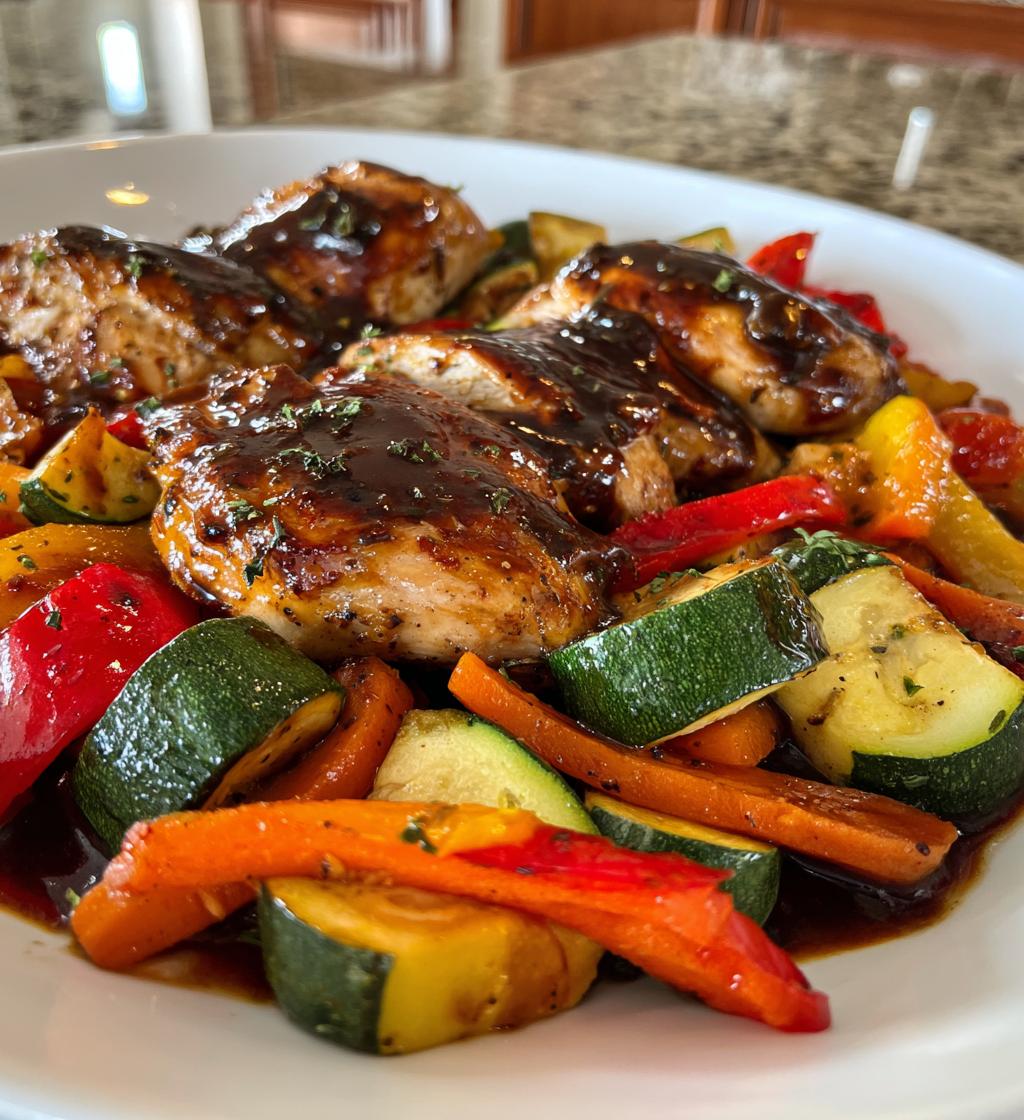 balsamic glazed chicken and veggies