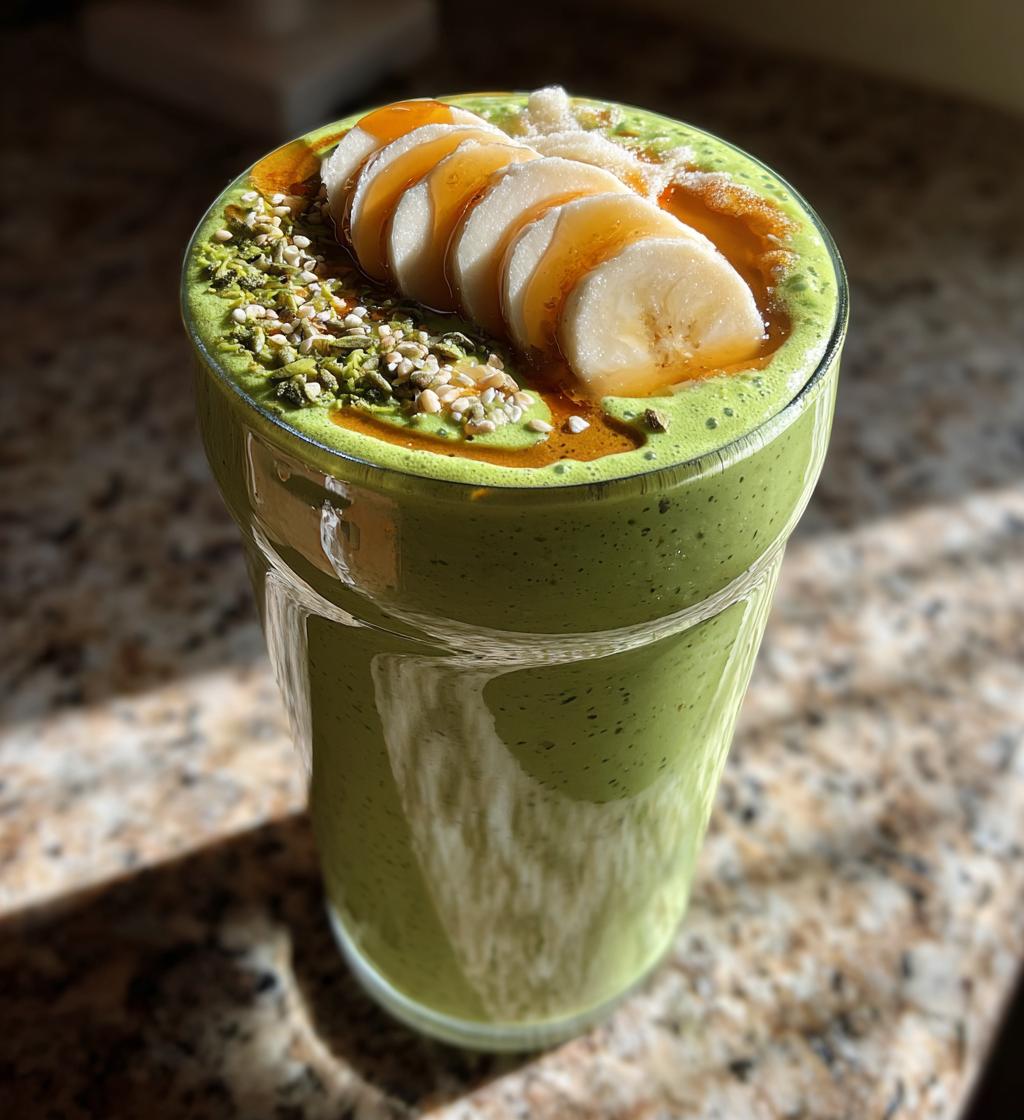 banana matcha smoothie - detail 1