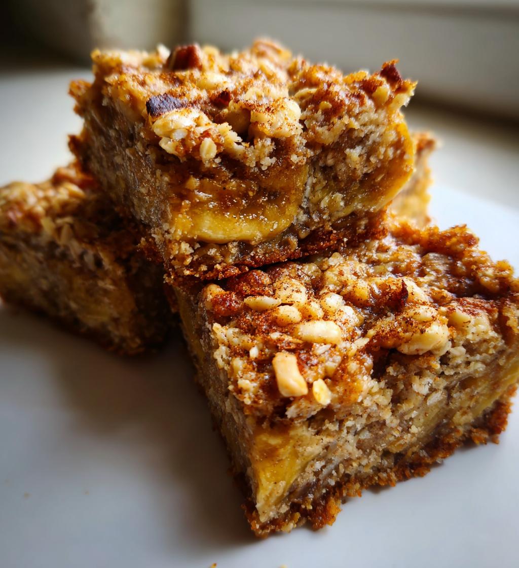 banana oat breakfast bars - detail 1