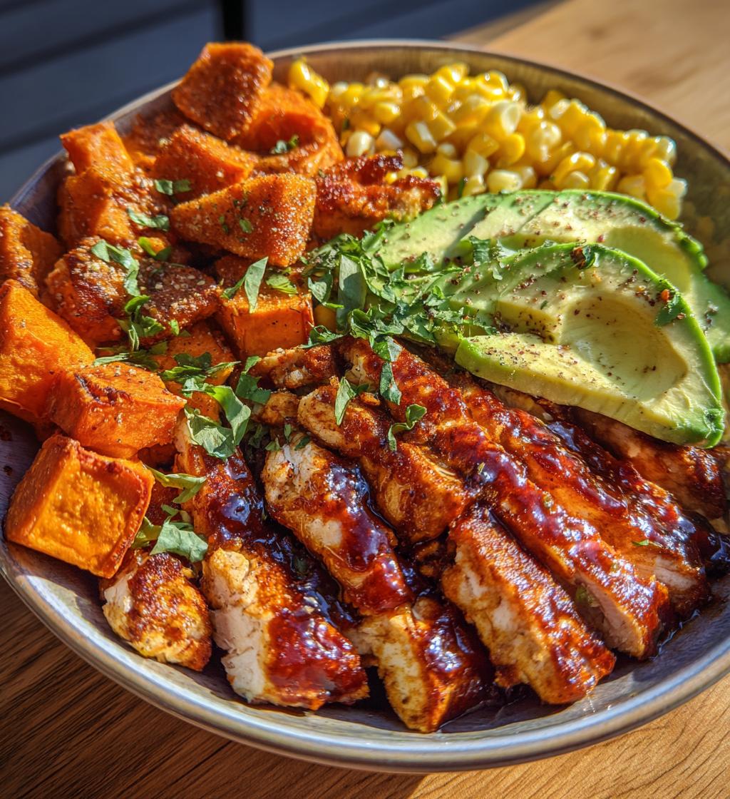 bbq chicken sweet potato bowl - detail 1