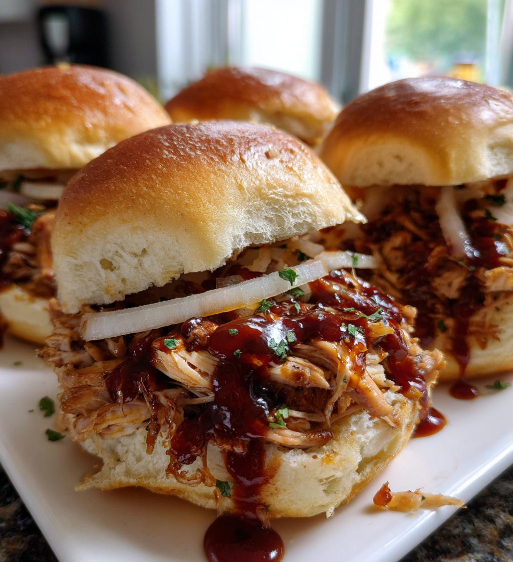bbq pulled chicken sliders - detail 1