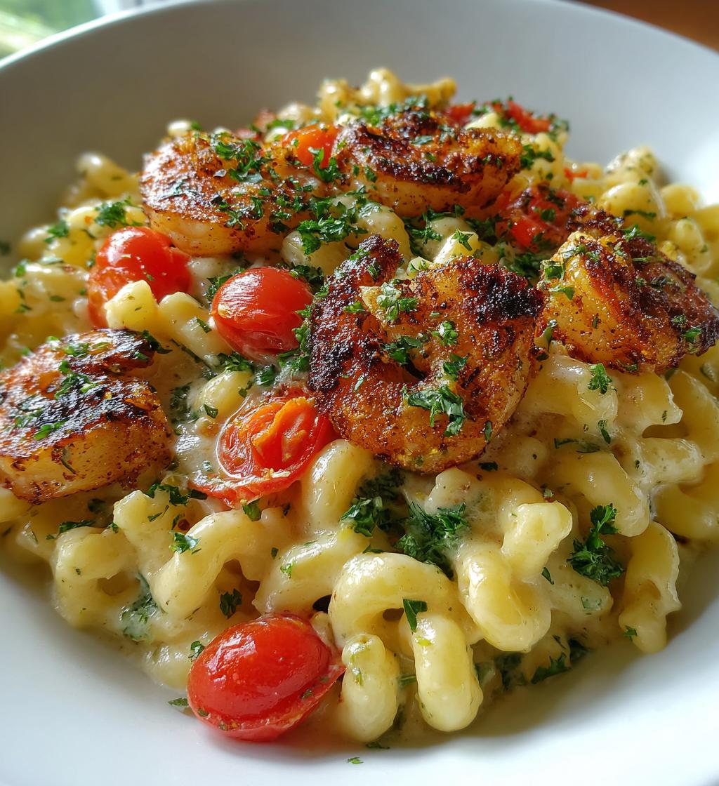 blackened shrimp cavatappi - detail 1