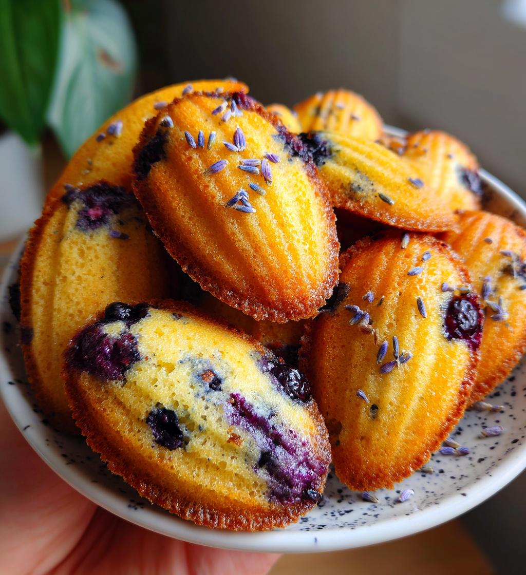blueberry lavender vegan madeleines