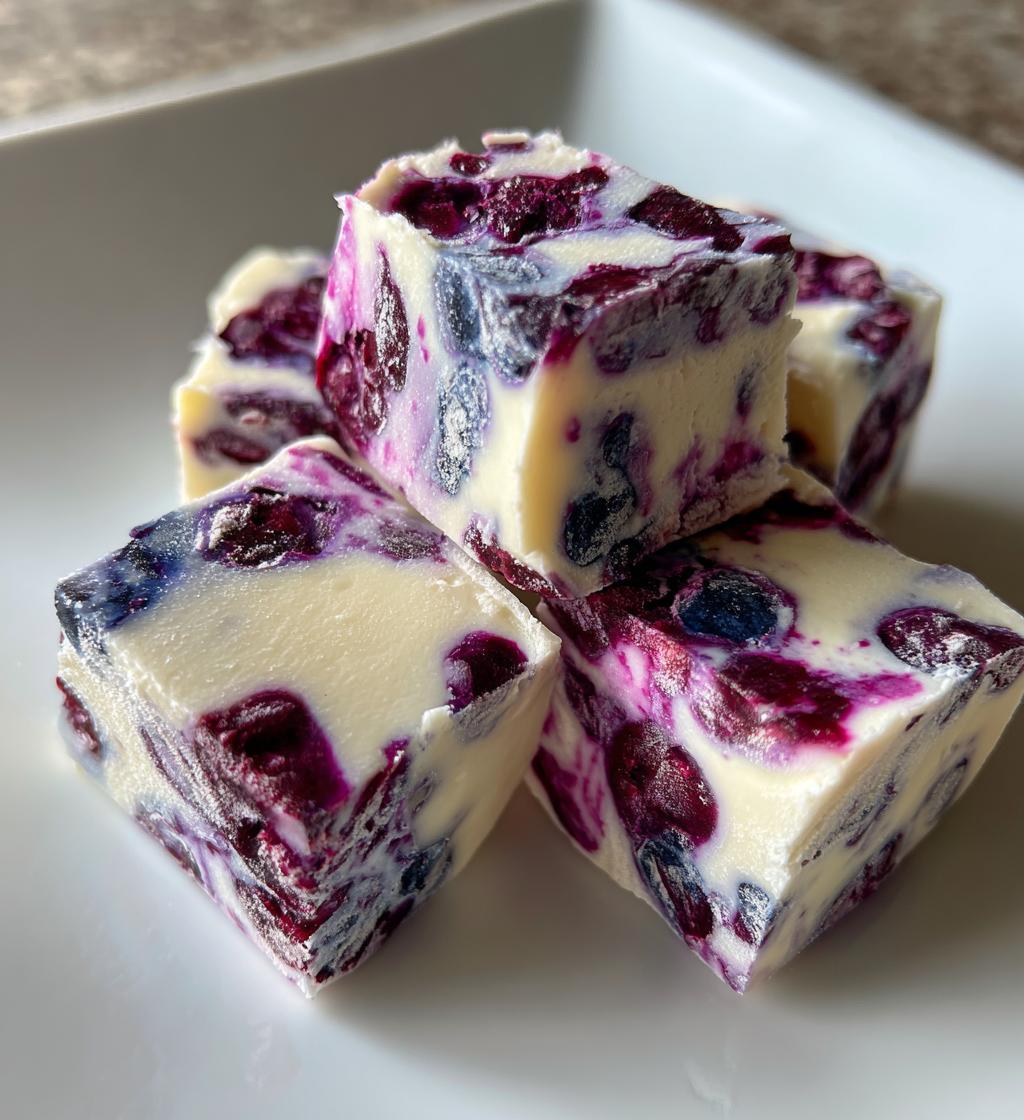 blueberry swirl yogurt bites - detail 1