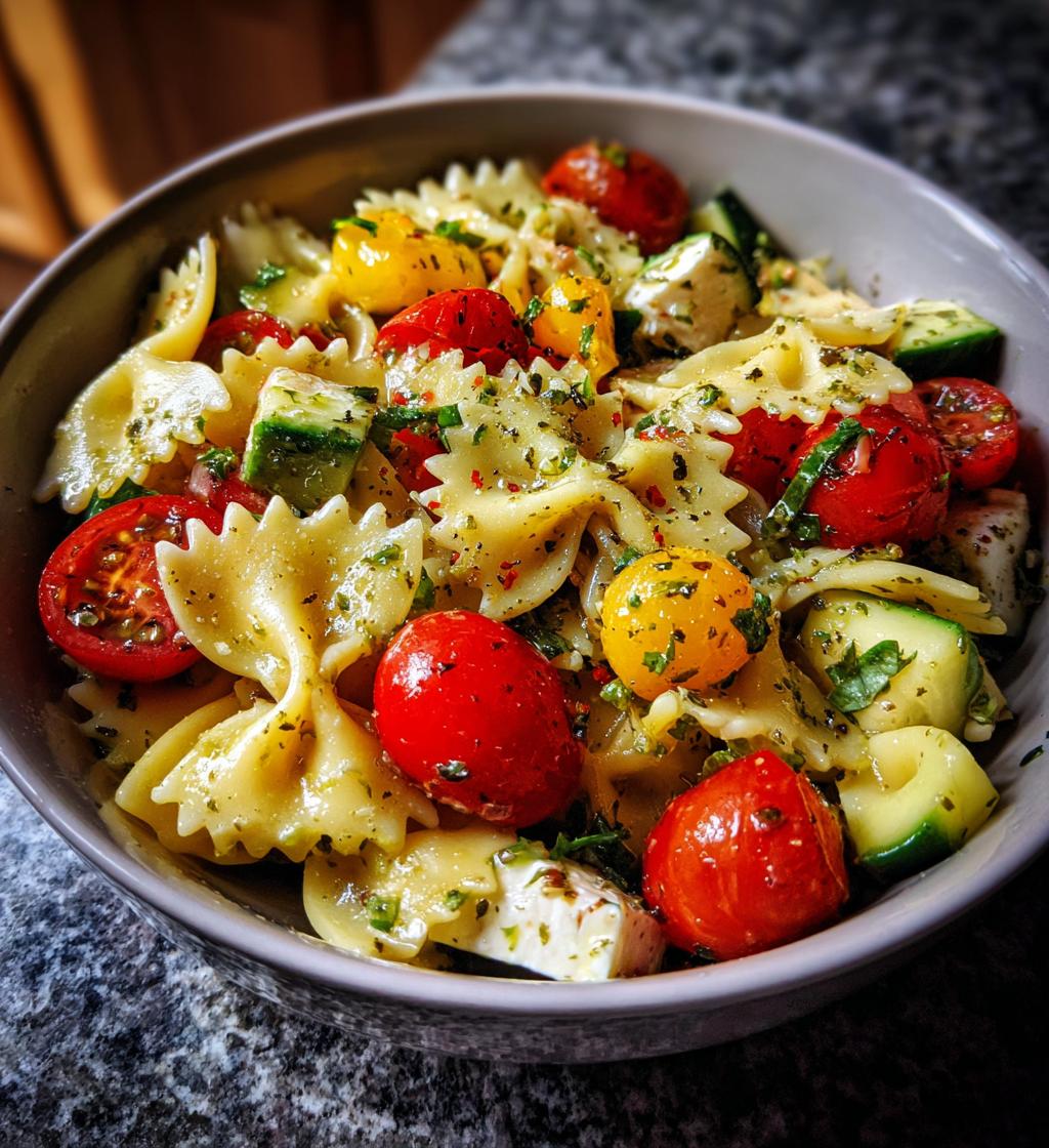 bow tie italian pasta salad - detail 1