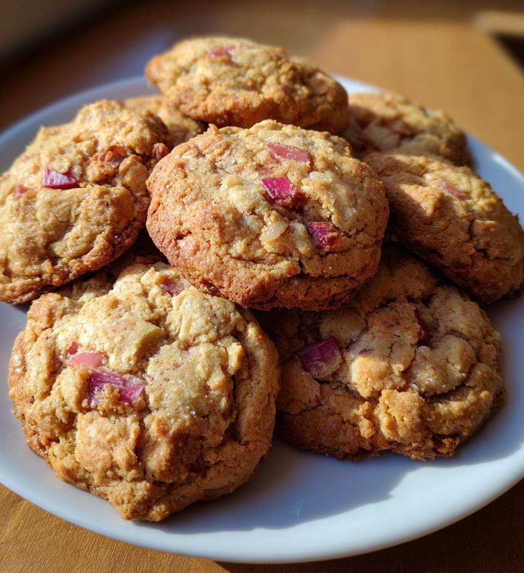 brown sugar rhubarb cookies