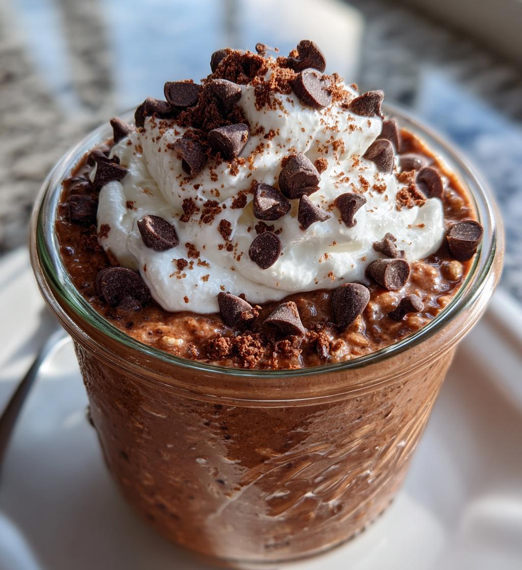 brownie batter overnight oats - detail 1