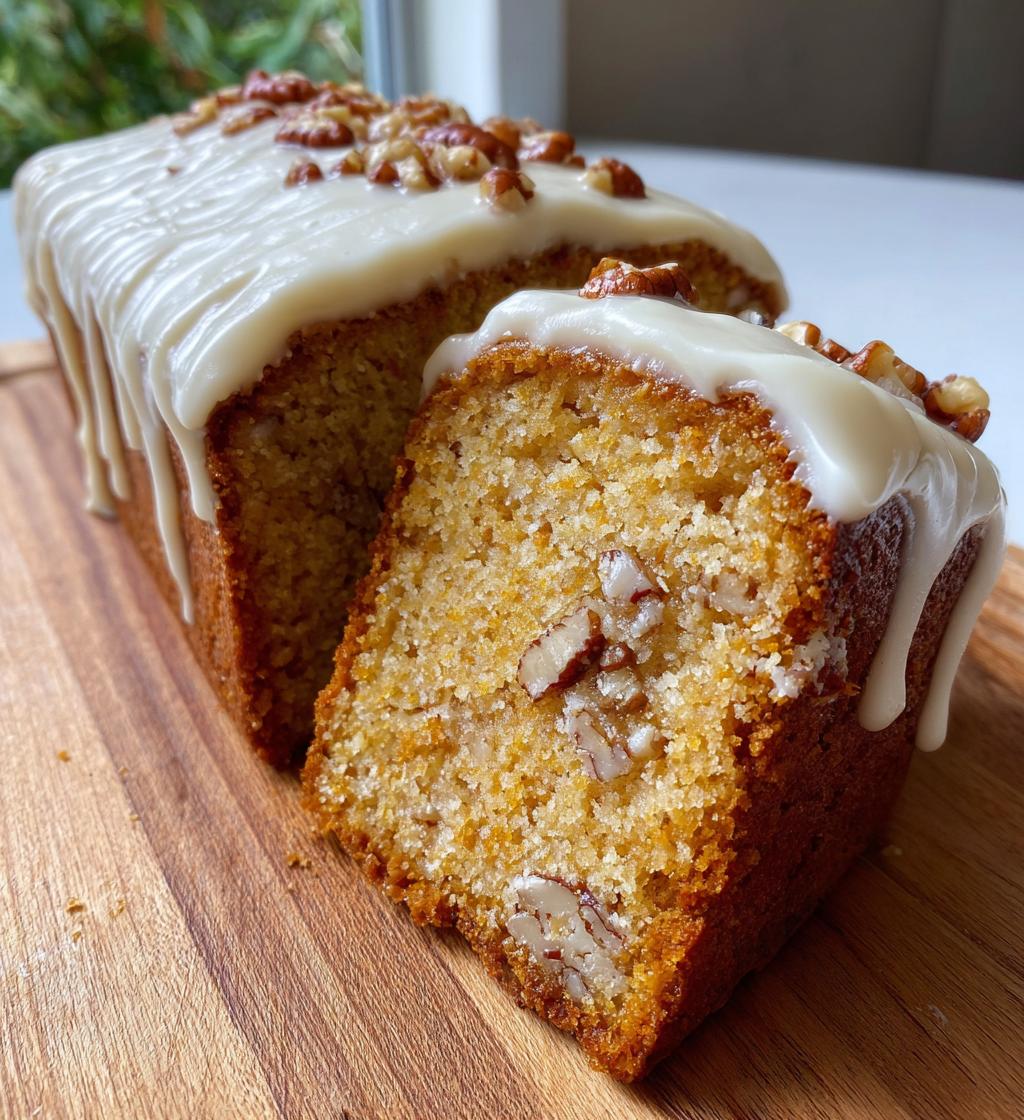 butter pecan cake loaf cream cheese icing - detail 1