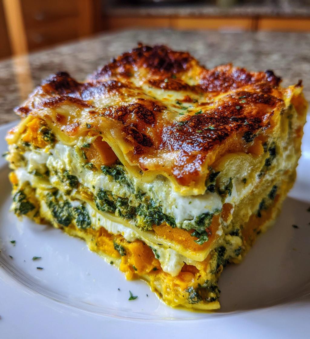 butternut squash and kale lasagna - detail 1