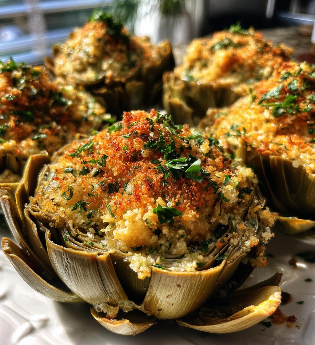 buttery stuffed artichokes