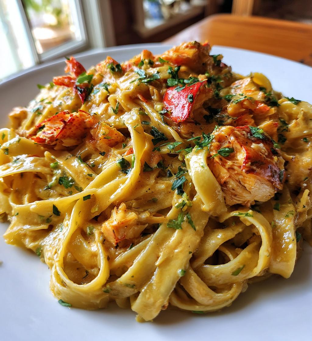 cajun lobster crab salmon alfredo - detail 1