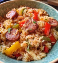 cajun sausage and rice skillet