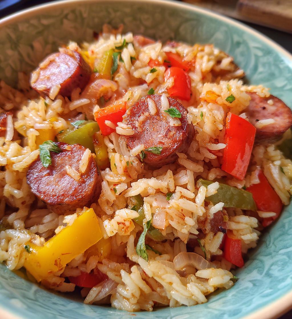 cajun sausage and rice skillet