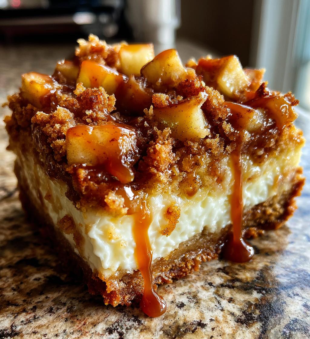 caramel apple cheesecake bars