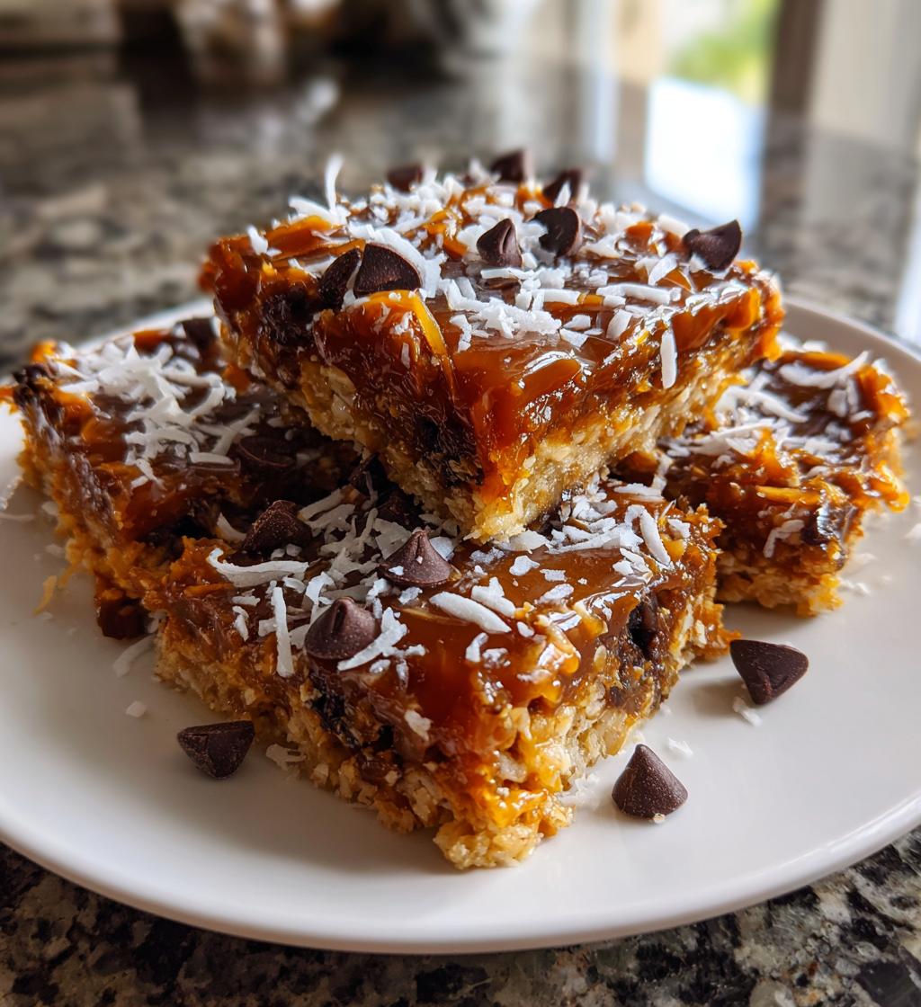 caramel coconut bars - detail 1