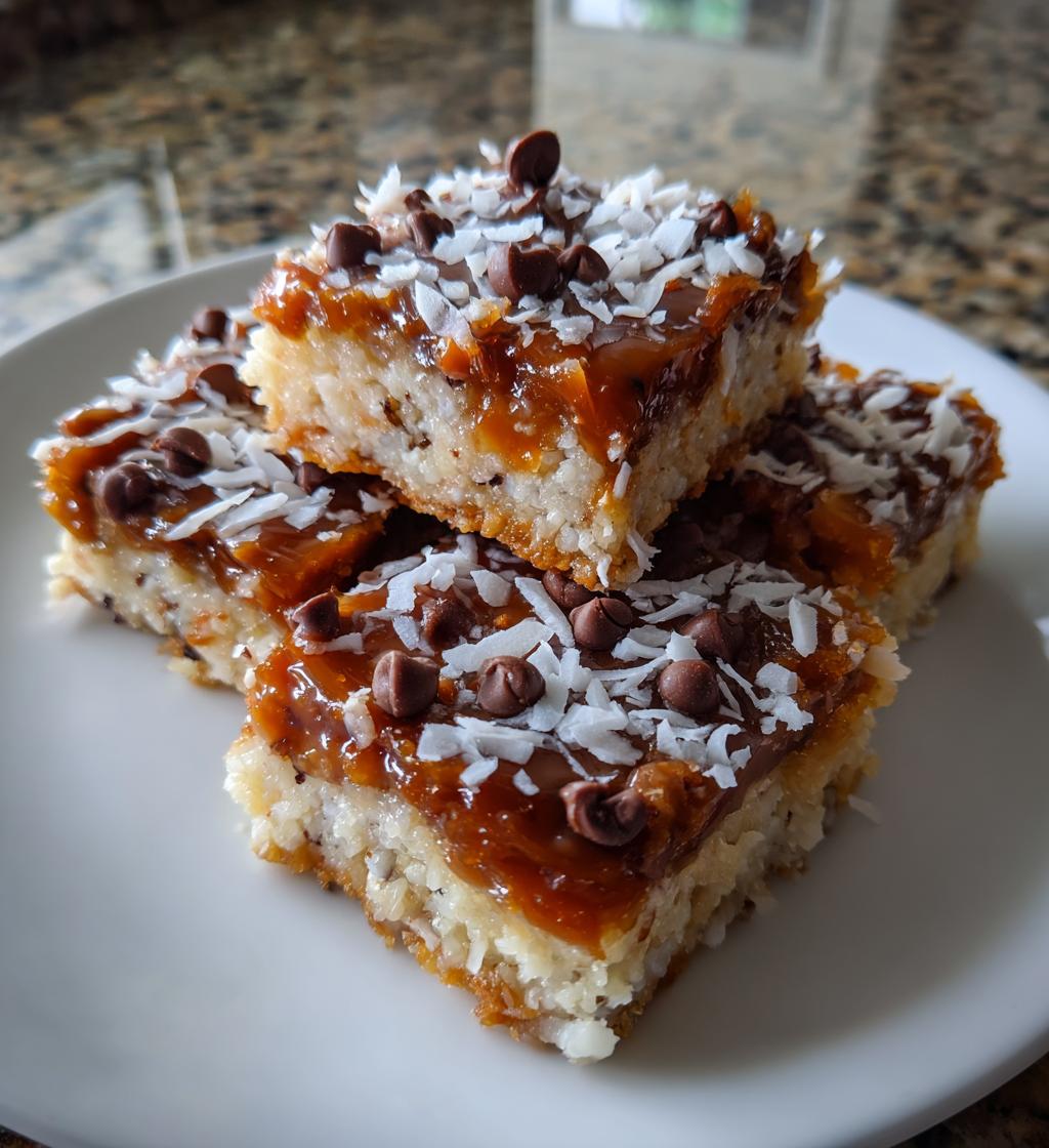 caramel coconut bars