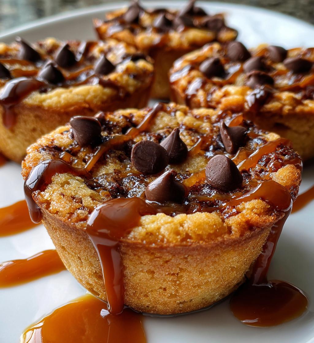 caramel drizzled shortbread cookie cups - detail 1
