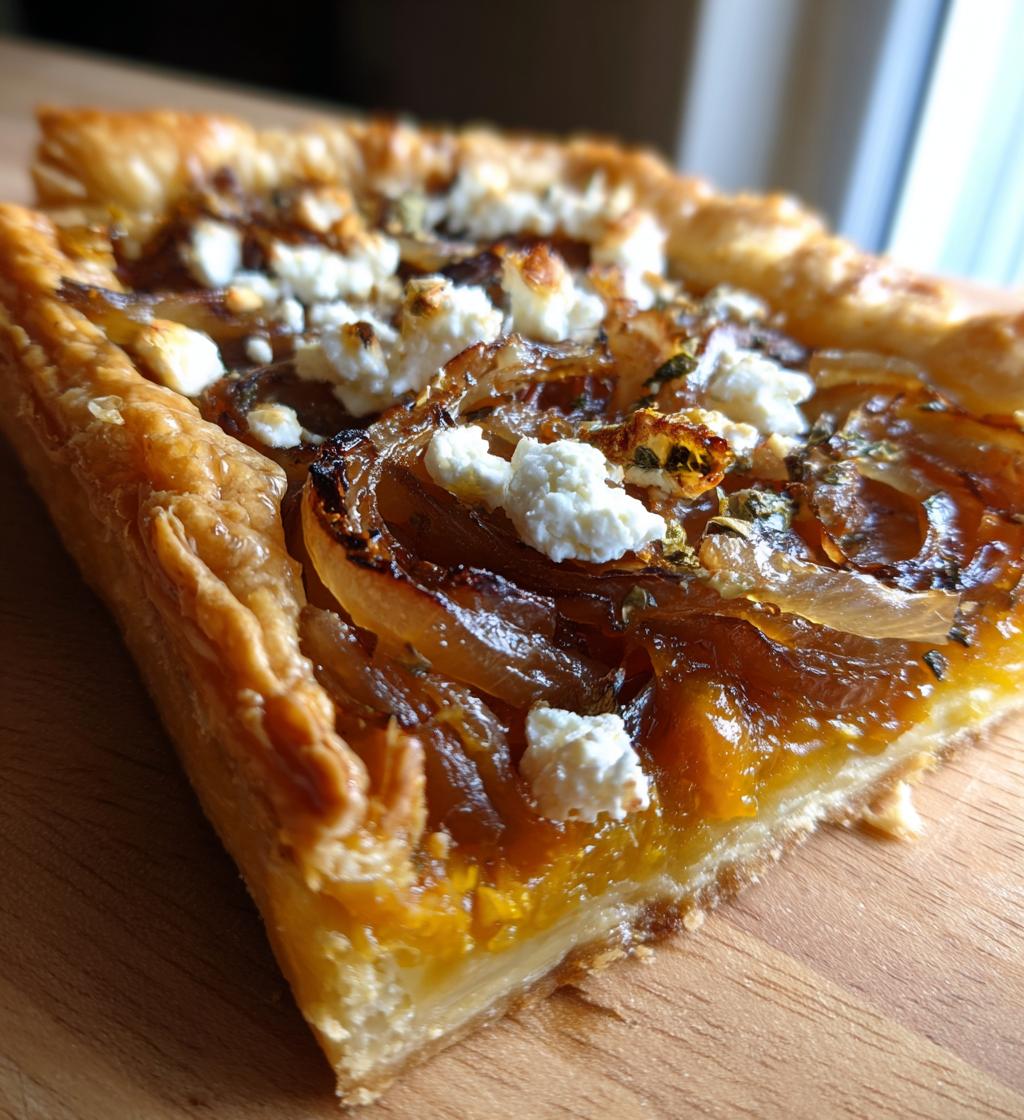 caramelized onion butternut squash tart - detail 1