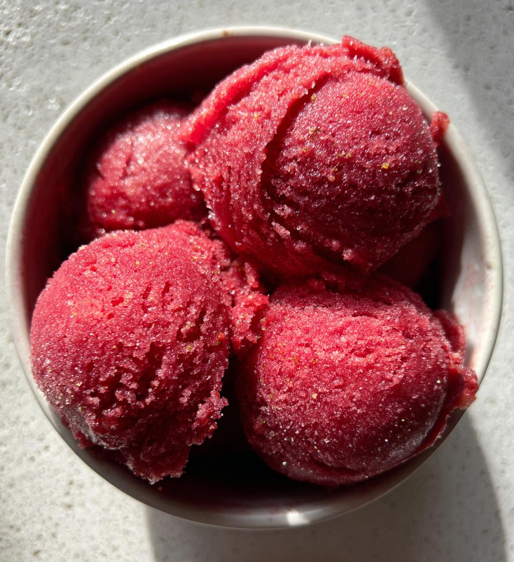 cardamom plum sorbet recipe - detail 1